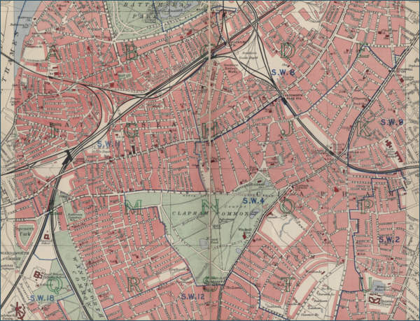 Map of Clapham, London