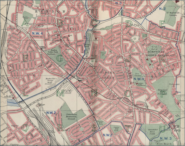 Map of Golders Green, London