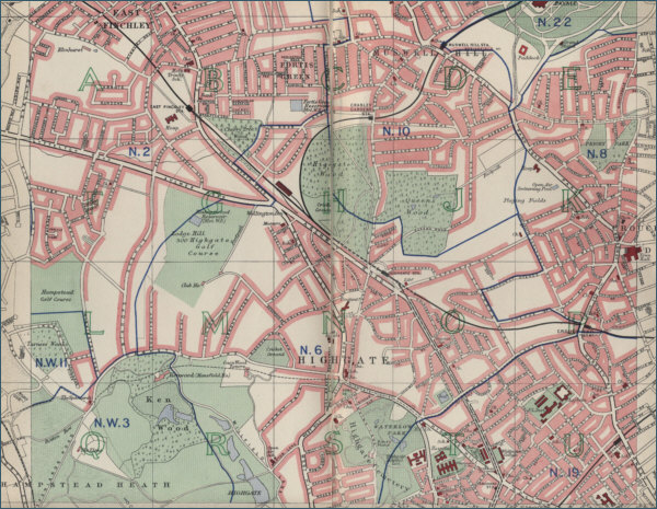Map of Highgate, London