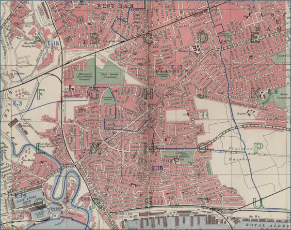 Map of West Ham, London